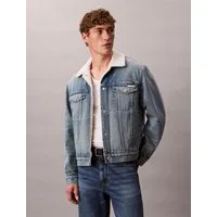 Calvin Klein Jeans Jeansjacke 90S SHERPA TRUCKER TINTED THUNDR Mit Rundhalsausschnitt, regular fit