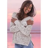 Buffalo V-Ausschnitt-Pullover aus weichem Chenille, Strickpullover, kuschelig weich