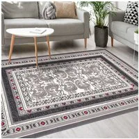 Mazovia Designteppich Modern Teppich Kurzflor Wohnzimmerteppich Robust und pflegeleicht GRAU, 80 x 150 cm, Fußbodenheizung,Allergiker geeignet,Farbecht,Pflegeleicht,Geometrisch