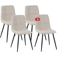 Albatros International Esszimmerstuhl Esszimmer Stühle 4 er Set BORA, Stuhl Stühle Esszimmerstühle, Küche (4er Set, Beige, Stoff Bezug), Küchenstuhl Küchenstühle Essstühle für den Esstisch Ess Stühle