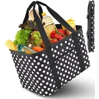 shopwell Einkaufskorb Einkaufskorb faltbar 30 Liter Klappkorb,Shopping Bag grau/schwarz