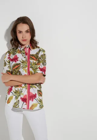 ETERNA - Bluse Popeline Kurzarm khaki - Gr. - 50/Kurzarm
