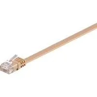 Patchkabel RJ45 Stecker > RJ45 Stecker CAT.6 U/UTP braun, 1 Meter, Flachkabel