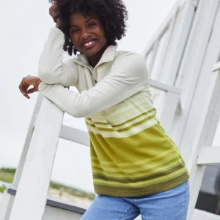Fleecepullover mit Zipper für Damen in Plus-Größe, Damen, size: plus, Grün, Polyester, by Lands' End