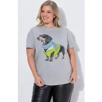 MIAMODA T-Shirt T-Shirt Boxy Fit Dackel Fashion-Motiv Halbarm