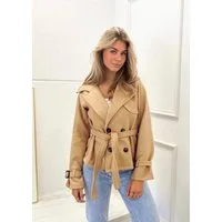 Worldclassca Trenchcoat Worldclassca Kurzer Doppelreihiger TRENCHCOAT Jacke Reverskragen