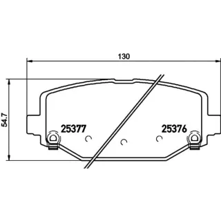 Hella Bremsbel?ge hinten Chrysler Dodge Fiat Lancia VW