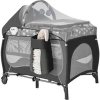 COSTWAY Reisebett 5 in 1 Beistellbett mit Matratze & Spieluhr