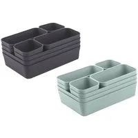 Engelland Schubladeneinsatz Schubladen-Organizer (Vorteils-Set, 16 St., individuelle Anordnung, passend für alle gängigen Schubladen), BPA-frei, spülmaschinengeeignet, gefrierschrankgeeignet