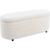WAHSON OFFICE CHAIRS Sitzhocker Teddystoff Sitzbank mit Stauraum, Moderner Fußbank