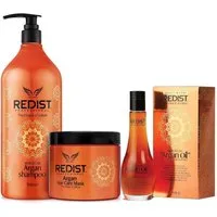 Redist Haarpflege-Set Argan Pflege-Set - Shampoo + Haarkur + Haaröl, Spar-Set, 3-tlg.