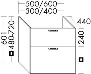 Burgbad Unterschrank für Mineralguss-Waschtisch Sys M3 System 30 Preisgruppe 4 Sana 601x600x440 WYIG060F5348