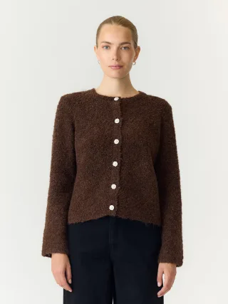 Y.A.S - YASPLYRA LS KNIT CARDIGAN Coffee Bean - Gr. - S