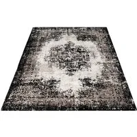 Carpetilla Designteppich Designer Wohnzimmer Teppich Schwarz-Cream, Rechteckig, Höhe: 13 mm, Wohnzimmer