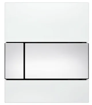 Tece square Urinal-Betätigungsplatte mit Kart., Glas weiß glzd, Tasten Chrom glzd, 9242802 9242802