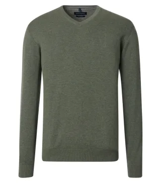 CASAMODA - Pullover mit V-Ausschnitt grün - Gr. - XXL