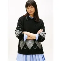Tommy Jeans Strickpullover TJW OVS ARGYLE POLO SWEATER