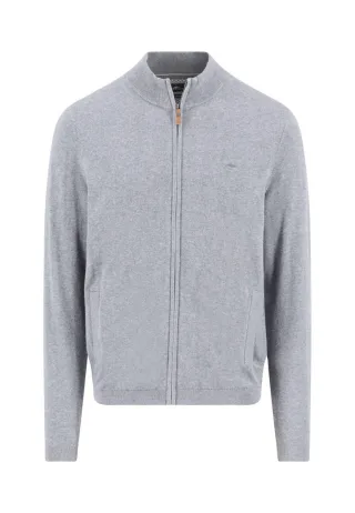Fynch Hatton - Strickjacke aus baumwoll-Kaschmir-Mix grau - Gr. - 3XL