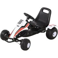 HOMCOM Tretfahrzeug Kinder Go-Kart mit Handbremse