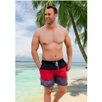 GUGGEN Mountain Badehose Badehose Herren Beachshort Schnelltrocknende Boardshorts mit Kordelzug gestreiftes Muster Badehose 1604