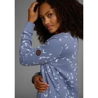 KangaROOS Sweatshirt Langarm, figurumspielender Schnitt, bedruckt, Rundhalsausschnitt