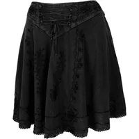 Guru-Shop Minirock Bestickter Boho Minirock - schwarz alternative Bekleidung