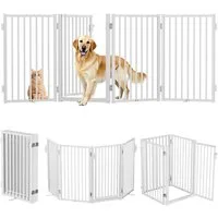 Comomy Hundegitter Schutzgitter Treppenschutzgitter Absperrgitter 203cm klappbar, 81,5cm Hoch, Indoor Haustiergitter Metall Für Küche, Kamin & Türen
