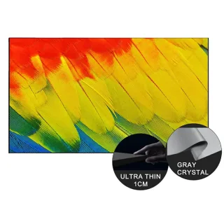WUPRO Wall-Mounted Gray Crystal Projector Screen 92/110/130-Inch 4K 3D 16:9 160° Viewing Angle Fixed Frame Giant Cinema