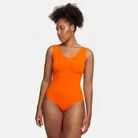 cfab (creamy fabrics) Shaping-Body Tank Bodysuit Sculpting Shapewear mit String-Sunset Orange-L (1-tlg)