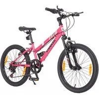 ROMICO Kinderfahrrad 20 Zoll MTB Kinderrad mit 6-Gang, Federgabel & V-Brakes, 6 Gang, Kettenschaltung, Drehgriffschaltung, Reflektoren, verstellbarer Sattel, ab 6 Jahren