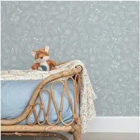 LITTLE DUTCH Vliestapete Forest Wonders Denim, glatt, grafisch, (1 St), Design Tapeten