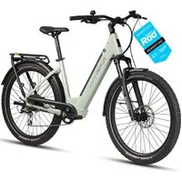 DERUIZ E-Bike Trekkingrad Quartz SUV 27,5 Zoll, bis 160 km, Drehmomentsensor, RH 46 cm, 8 Gang Shimano, Kettenschaltung, Heckmotor 250W, 644 Wh, (5 Stufen,Lockout-Federgabel,LCD-Farb-Display,120 Lux Frontlicht)