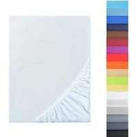 NatureMark Spannbettlaken Boxspringbett Mikrofaser Spannbetttuch 200x220cm, Polyester, Gummizug: rundum, Weiß