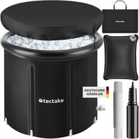 tectake Badebottich Eisbadetonne Helsinki, faltbar, 3-fach isoliert, inkl. Pumpe, 320 l, für 1 Personen, 1 St., wetterfest und strapazierfähig mit Schutzabdeckung