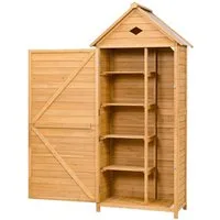 KOMFOTTEU Garten-Geräteschrank Gartenhaus Geräteschuppen, mit Satteldach & Ablagen & Schloss