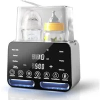 CkeyiN Babyflaschenwärmer 10 IN 1 Baby Flaschenwärmer, Konstante Temperatur in 24h, 2 Flaschen, Timer-Funktion präzise Temperaturregelung BPA-frei Touchscreen