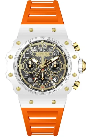 Invicta Racing 69651 Herrenuhr - Quarzwerk - Acryl mit goldenem Zifferblatt - 43 mm