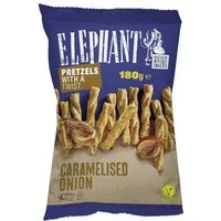 ELEPHANT Knabberei, Elephant Twisted Pretzels mit karamellisierten Zwiebeln Packung 180g