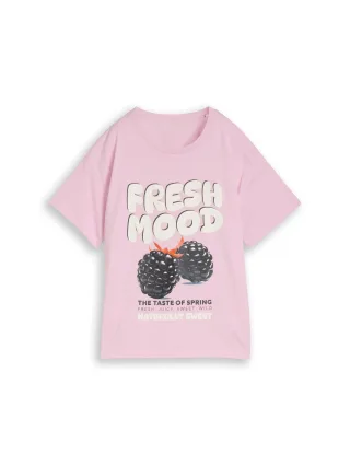 tom tailor kids - Oversize T-Shirt mit Print cold pink - Gr. - 140