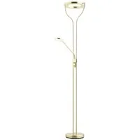 casa NOVA LED Deckenfluter SEATTLE, 2-flammig, H 180 cm, Messingfarben, Dimmfunktion, Lesearm, LED fest integriert, Extra-Warmweiß, Metall, Ø 30 x H 180 cm