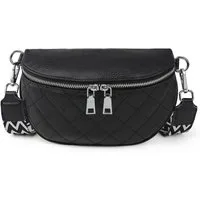 TAN.TOMI Schultertasche Bauchtasche Damen Stylisch Umhängetasche Crossbody Bag Gürteltasche, Damen Breiter Gurt Leder, ​Geschenke für Frauen in schlichter Optik