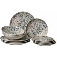 Ritzenhoff & Breker Teller-Set Luigi (12-tlg), 4 Personen, Steinzeug