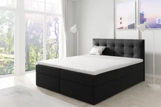 Boxspringbett Schlafzimmerbett OVIEDO 200x200cm Stoff Schwarz