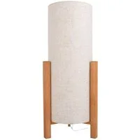 näve Tischleuchte Matida, Ein-/Ausschalter, ohne Leuchtmittel, 1xE27 exkl., Holzgestell, Textilschirm natur, H: ca. 110cm, D: ca.20cm