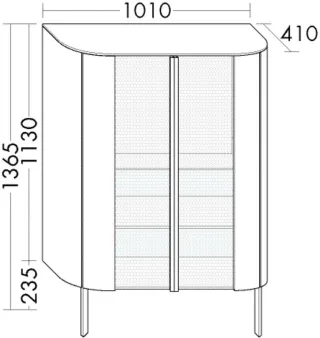 Burgbad Halbhoher Schrank Lavo 2.0L.Matt 1365x1010x415 RAL-Farbe Solid Matt, SGCJ101F6276 SGCJ101F6276