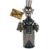 BRUBAKER Weinflaschenhalter Geburtstagsgrüße, (inklusive Grußkarte), Metall Skulptur, Wein Geschenk Geburtstag, Weinhalter Flaschenhalter