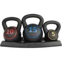 BBWL Kettlebell Set 5/10/15LB mit rutschfestem Griff, Kompakte Fitness Gewichte, Kettlebell Set für Home Gym Krafttraining