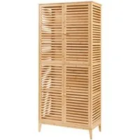 en.casa Mehrzweckschrank Badezimmerschrank »Raurgela« 180x80x40 cm Bambus