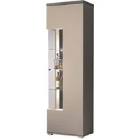 Lomadox Vitrine SELCE-83 in beige, Knopfgriff, inkl. LED-Beleuchtung