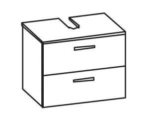 Artiqua 400 Universalwaschtischunterschrank, Stahlgrau Metallic, 400-WB2L-1-75-7141-88 400-WB2L-1-75-7141-88